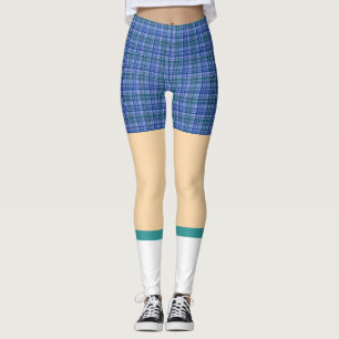 Lustige karierte Kurzschlussgolf Geekfrauen Leggings