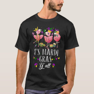 Lustige Karnevalsparty-Idee Flamingo Mardi Gras Fa T-Shirt