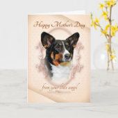 Lustige Karte der Corgi-Mutter Tages (Gelbe Blume)