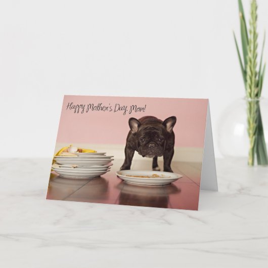 Lustige Karte der französische Bulldoggen-Mutter (Vorderseite)