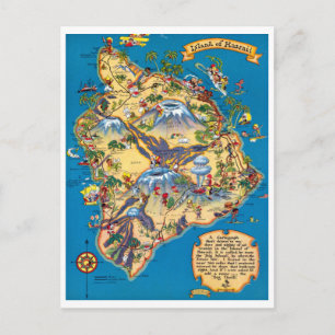 Lustige Karte der Insel Hawaii