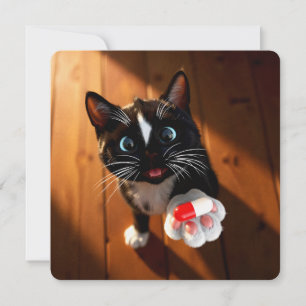 Lustige Karte zur Genesung Katze liefert Ihre Pi