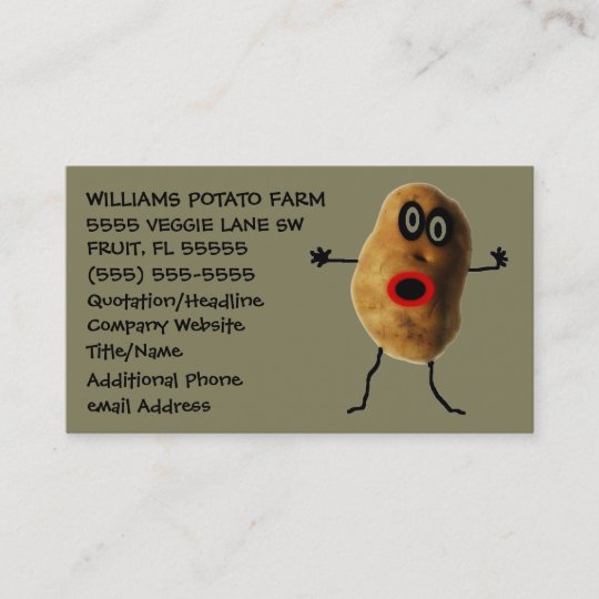 Lustige Kartoffel Bauers Werbung Visitenkarte Zazzle De