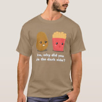 Lustige Kartoffel und Pommes Frites und die dunkle