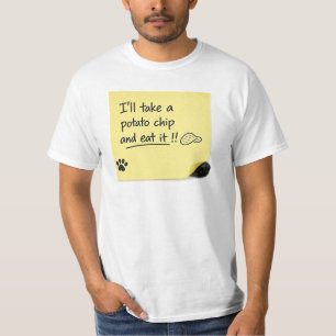Lustige Kartoffelchip-Hund-Klebezettel-Meme T-Shirt