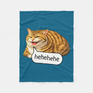 Lustige käsige Katze Lächeln Meme Alberne seltsame Fleecedecke
