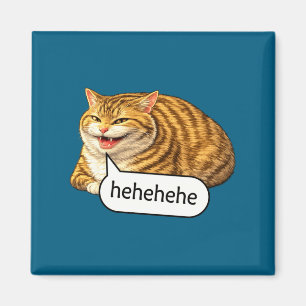 Lustige käsige Katze Lächeln Meme Alberne seltsame Magnet