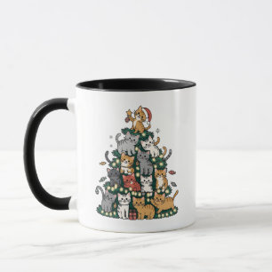 Lustige Kätzchen Weihnachtsbaum Katze Haustier Tie Tasse