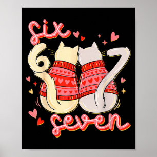 Lustige Katze 67 Meme Six Seven Gen Alpha Slang Va Poster