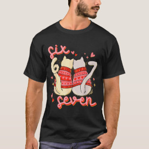 Lustige Katze 67 Meme Six Seven Gen Alpha Slang Va T-Shirt