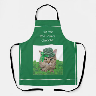 Lustige Katze am St. Patrick's Day Schürze