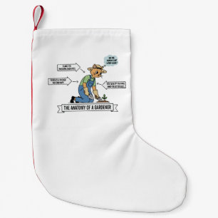Lustige Katze Anatomie eines Gärtners Süßer Haus Kleiner Weihnachtsstrumpf
