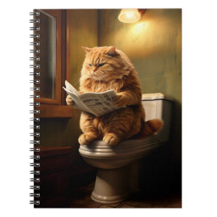 Lustige Katze auf Toilette Skurrile Badezimmer-H Notizblock