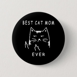 Lustige Katze beste Katzenmutter überhaupt Miauen Button