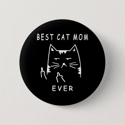 Lustige Katze beste Katzenmutter überhaupt Miauen Button (Vorderseite)