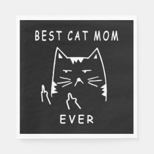 Lustige Katze beste Katzenmutter überhaupt Miauen  Serviette