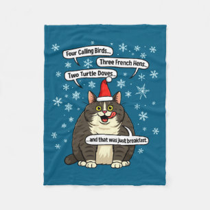 Lustige Katze Christmas Carol Meme Merch Weihnacht Fleecedecke