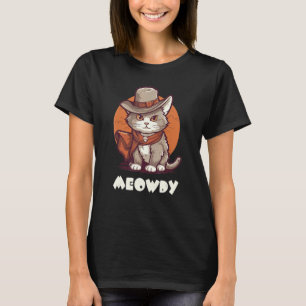Lustige Katze Cowboy Cowgirl Miau Howdy Miau T-Shirt