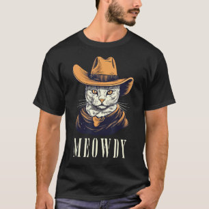 Lustige Katze Cowboy Cowgirl Miau Howdy Miau T-Shirt