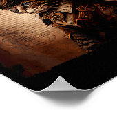 Lustige Katze Cowboy Steampunk Poster (Ecke)