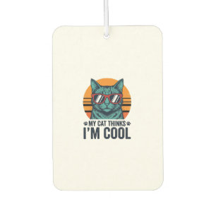 Lustige Katze denkt, ich bin cool vintage Autolufterfrischer
