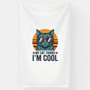 Lustige Katze denkt, ich bin cool vintage Banner