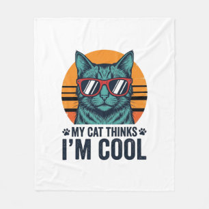 Lustige Katze denkt, ich bin cool vintage Fleecedecke