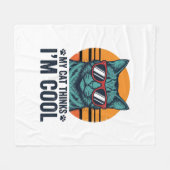 Lustige Katze denkt, ich bin cool vintage Fleecedecke (Vorderseite (Horizontal))