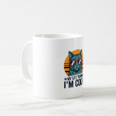 Lustige Katze denkt, ich bin cool vintage Kaffeetasse (Vorderseite Links)