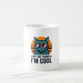 Lustige Katze denkt, ich bin cool vintage Kaffeetasse (Mittel)