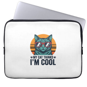 Lustige Katze denkt, ich bin cool vintage Laptopschutzhülle