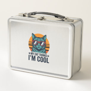 Lustige Katze denkt, ich bin cool vintage Metall Brotdose