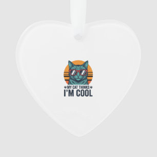 Lustige Katze denkt, ich bin cool vintage Ornament
