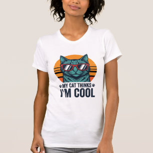 Lustige Katze denkt, ich bin cool vintage T-Shirt