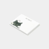 lustige Katze, die an schwarze Katze der Post-it Klebezettel (angewinkelt)
