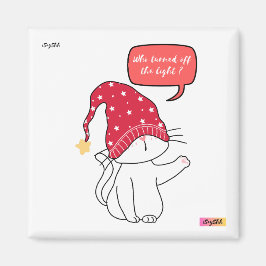 lustige Katze, die das Licht ausgeschaltet hat Magnet