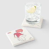 lustige Katze, die das Licht ausgeschaltet hat? Steinuntersetzer (Seitenansicht)