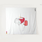 lustige Katze, die das Licht-Band ausgeschaltet ha Wandteppich (Vorderseite (Horizontal))