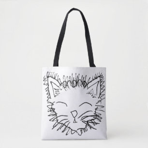 Lustige Katze, die Taschen-Tasche zeichnet Tasche
