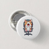 Lustige Katze, die total ausflippt Button (Vorne & Hinten)