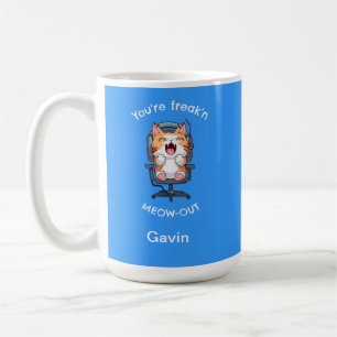 Lustige Katze, die total ausflippt Kaffeetasse