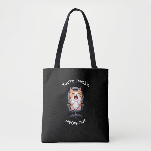 Lustige Katze, die total ausflippt Tasche (Vorderseite)
