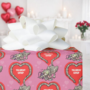 Lustige Katze, du bist mein Katzenminze Valentinst Geschenkpapier