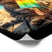 Lustige Katze Eis Sommer Tier Sonnenbrille Meme Poster (Ecke)