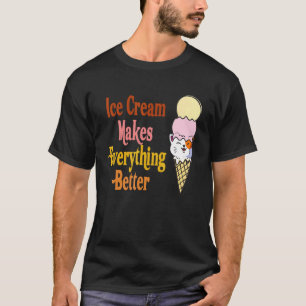 Lustige Katze Eiscreme Macht Alles Besser Katze Sc T-Shirt