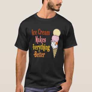 Lustige Katze Eiscreme Macht Alles Besser Katze Sc T-Shirt