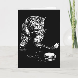 Lustige Katze Eishockey Grafik Karte