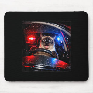 Lustige Katze fährt Polizei jagt Kätzchen Meme Hum Mousepad