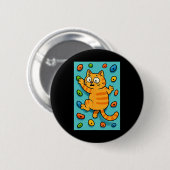 Lustige Katze Felsenkletterer Bouldering Wand Klet Button (Vorne & Hinten)