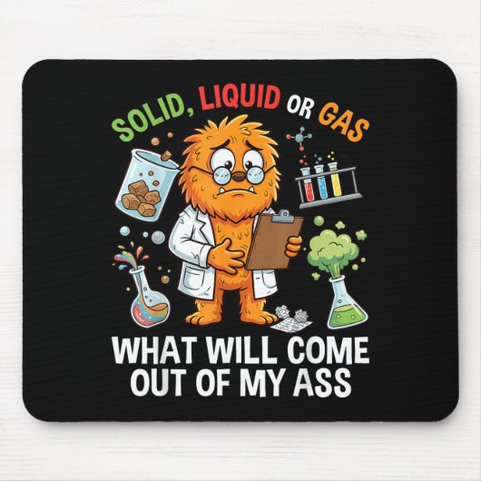 Lustige Katze Fest Flüssig Oder Gas Physik Wissens Mousepad (Vorne)